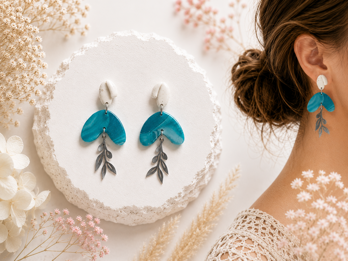 Boucles d'oreilles en argile polymère
