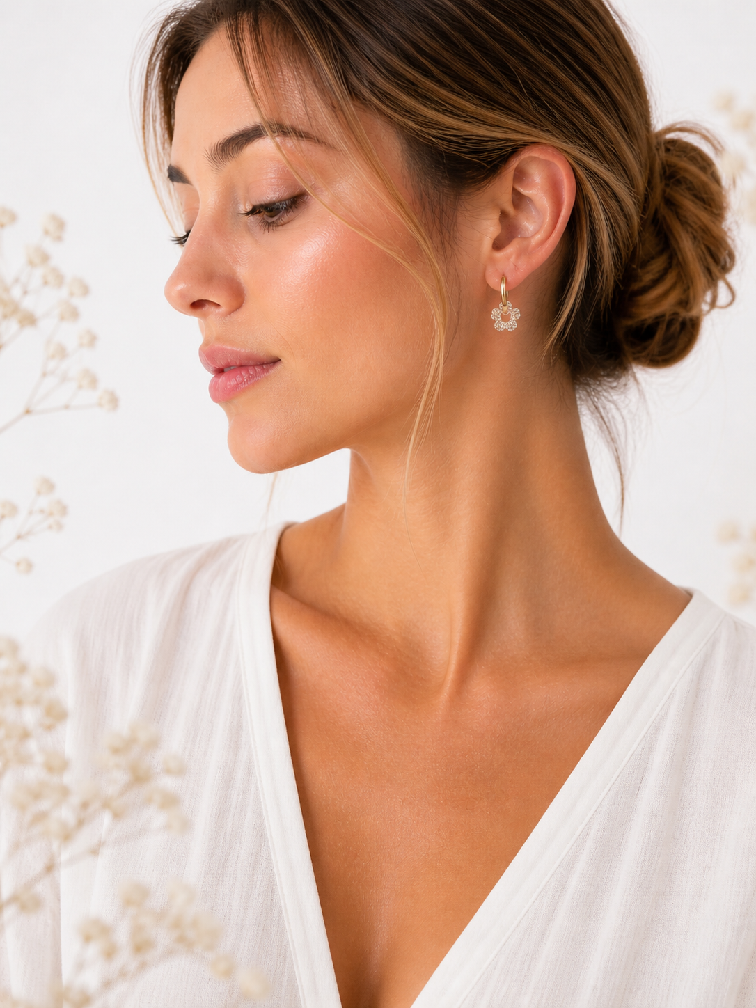 Boucles d'oreilles créoles + pampilles S