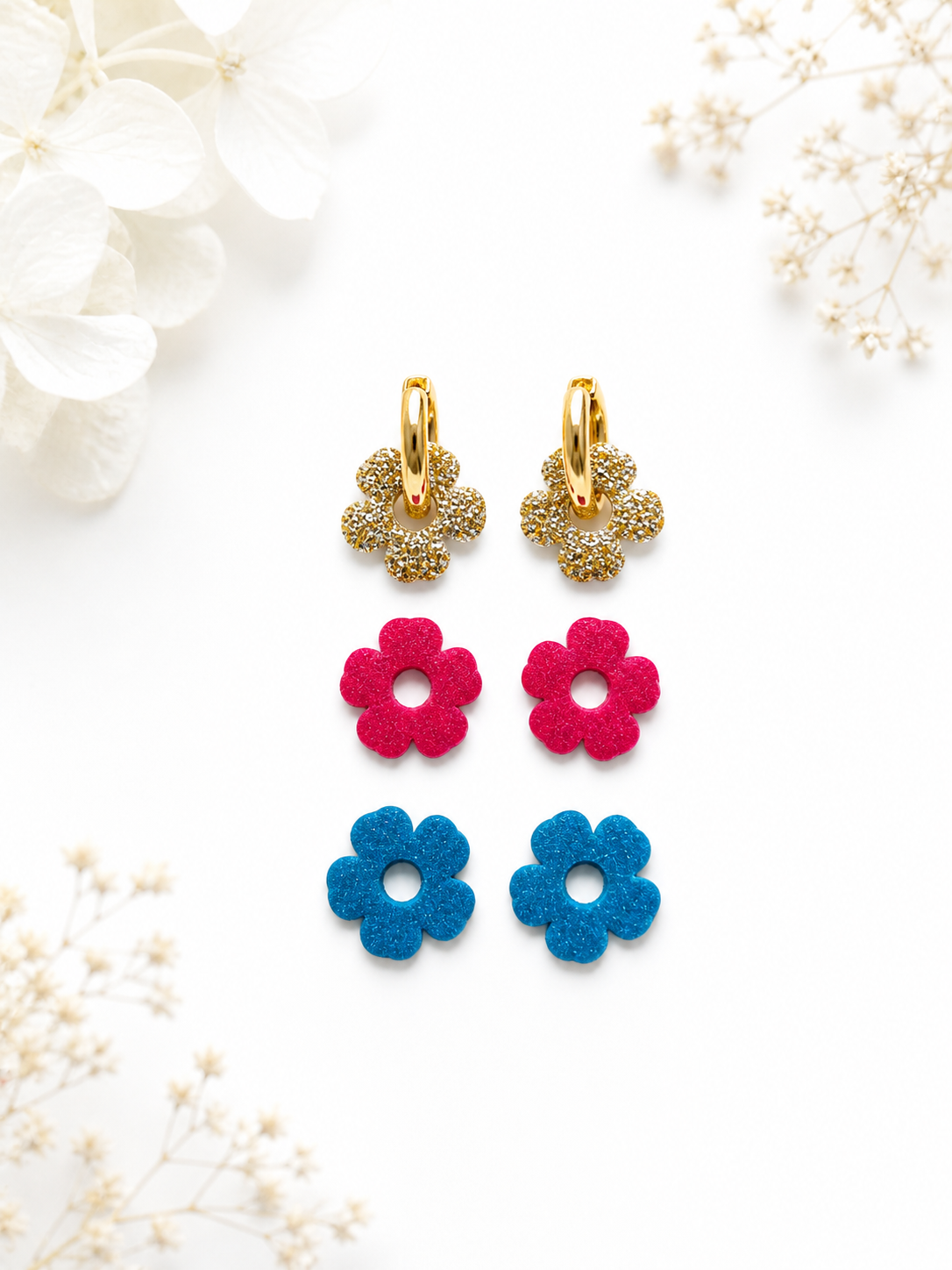 Boucles d'oreilles créoles + pampilles S